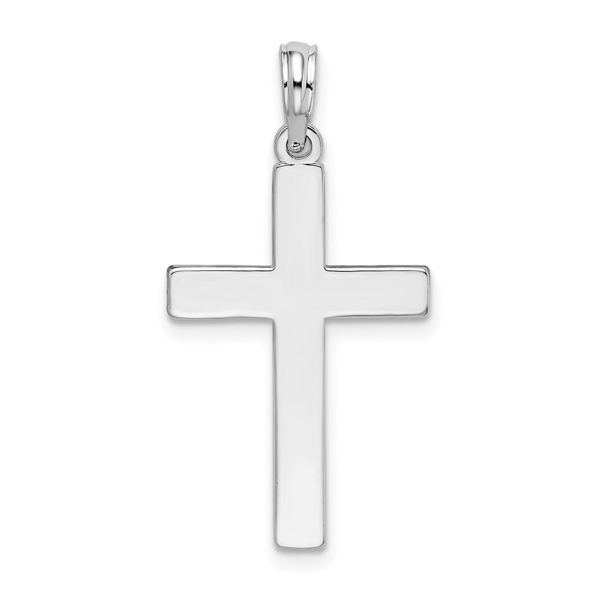 Sterling Silver Rhodium Plated Latin Cross Pendant, 24 x 16mm - JewelryAffairs