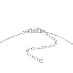 Sterling Silver Triangle Shaped Pendant CZ Necklace, 18" - JewelryAffairs