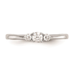 14k Real Solid White Gold 3 Stone 1/4 carat Round Diamond Promise Engagement Ring fine designer jewelry for men and women