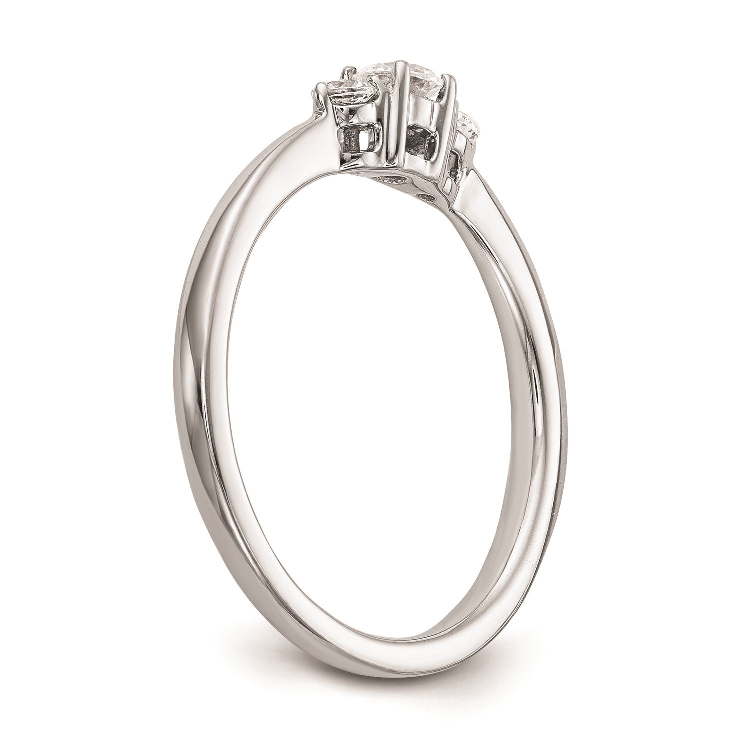 14k Real Solid White Gold 3 Stone 1/4 carat Round Diamond Promise Engagement Ring fine designer jewelry for men and women