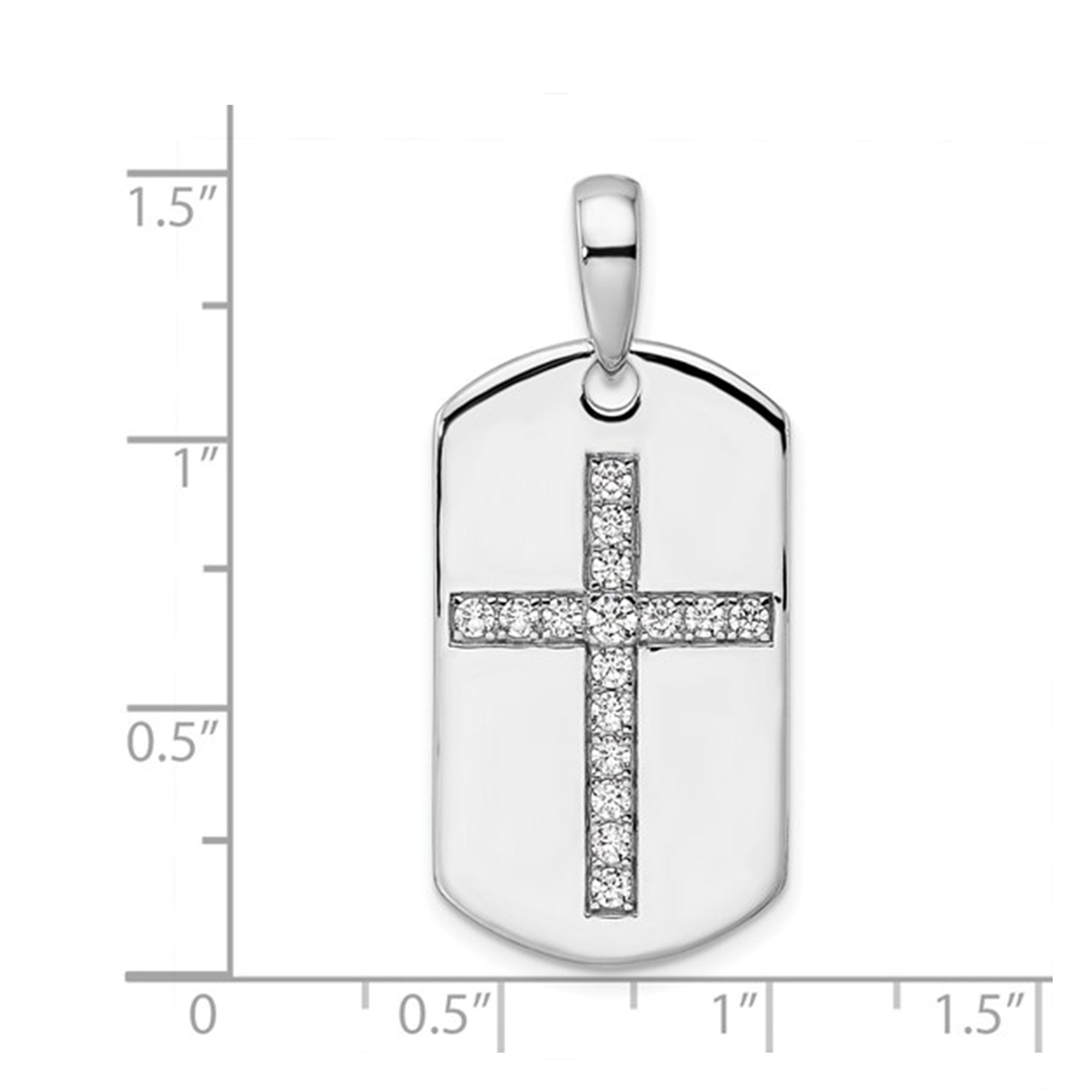 14k Gold Lab Grown Diamond Men's Cross Dog Tag Pendant fine designer jewelry for men and women