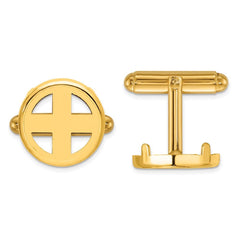 Wideband Distinguished Coin Jewelry 14k Real Gold Men's Polished Classic 14.0mm Coin Bezel Cuff Links - JewelryAffairs