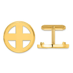 Wideband Distinguished Coin Jewelry 14k Real Gold Men's Polished Classic 22.0mm Coin Bezel Cuff Links - JewelryAffairs