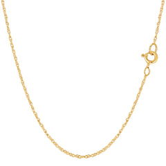 14k Yellow Gold Rope Chain Necklace, 0.9mm fine designer jewelry for men and women
