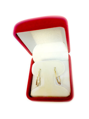 10k 2 Tone White And Yellow Gold Swirl Texture Oval Hoop Earrings, Diameter 20mm
