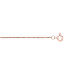 10k Rose Gold Rope Chain Necklace, 0.5mm - JewelryAffairs