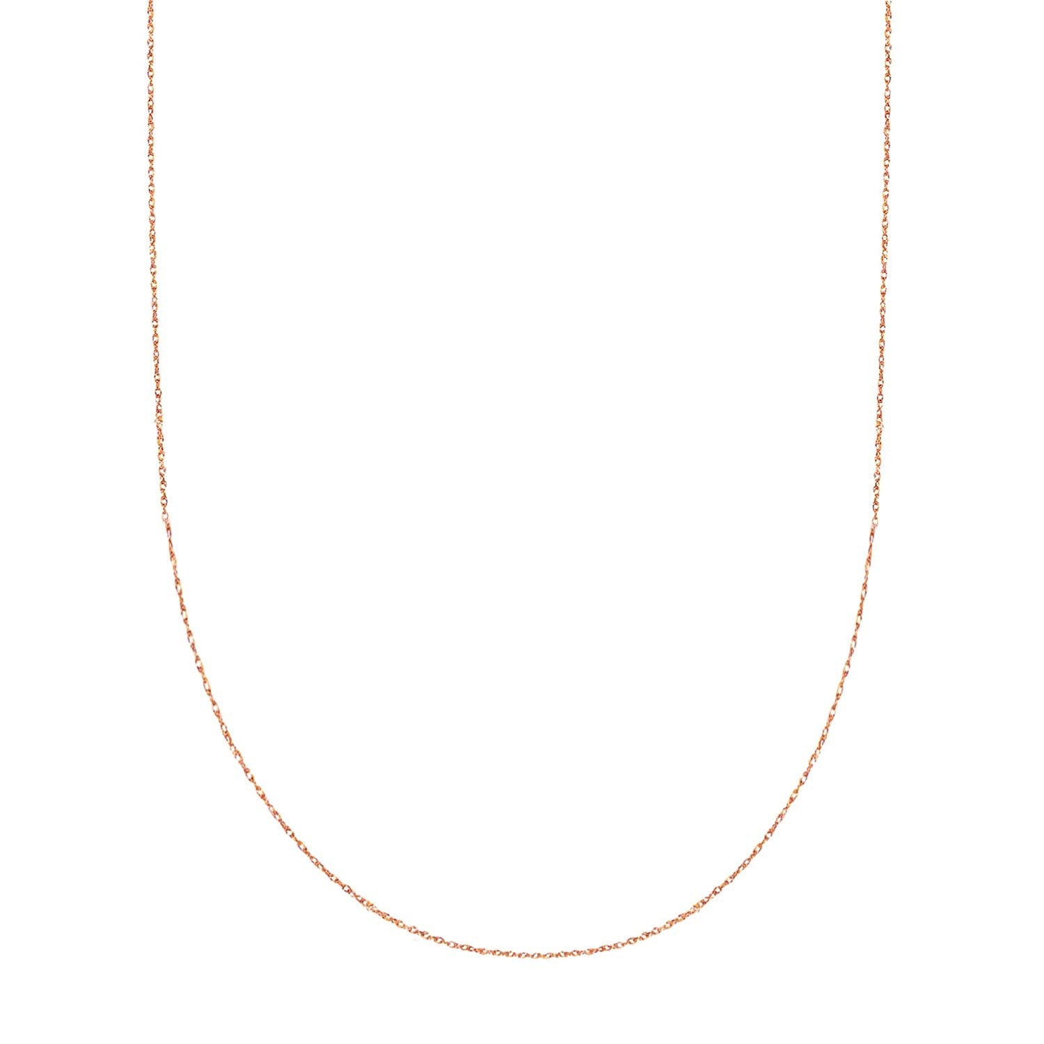 10k Rose Gold Rope Chain Necklace, 0.5mm - JewelryAffairs