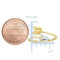 10k Two Tone Gold Bypass Arrow Ring, Size 7 - JewelryAffairs