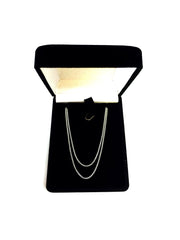 10k White Gold Adjustable Wheat Link Chain Necklace, 1.0mm, 22" - JewelryAffairs