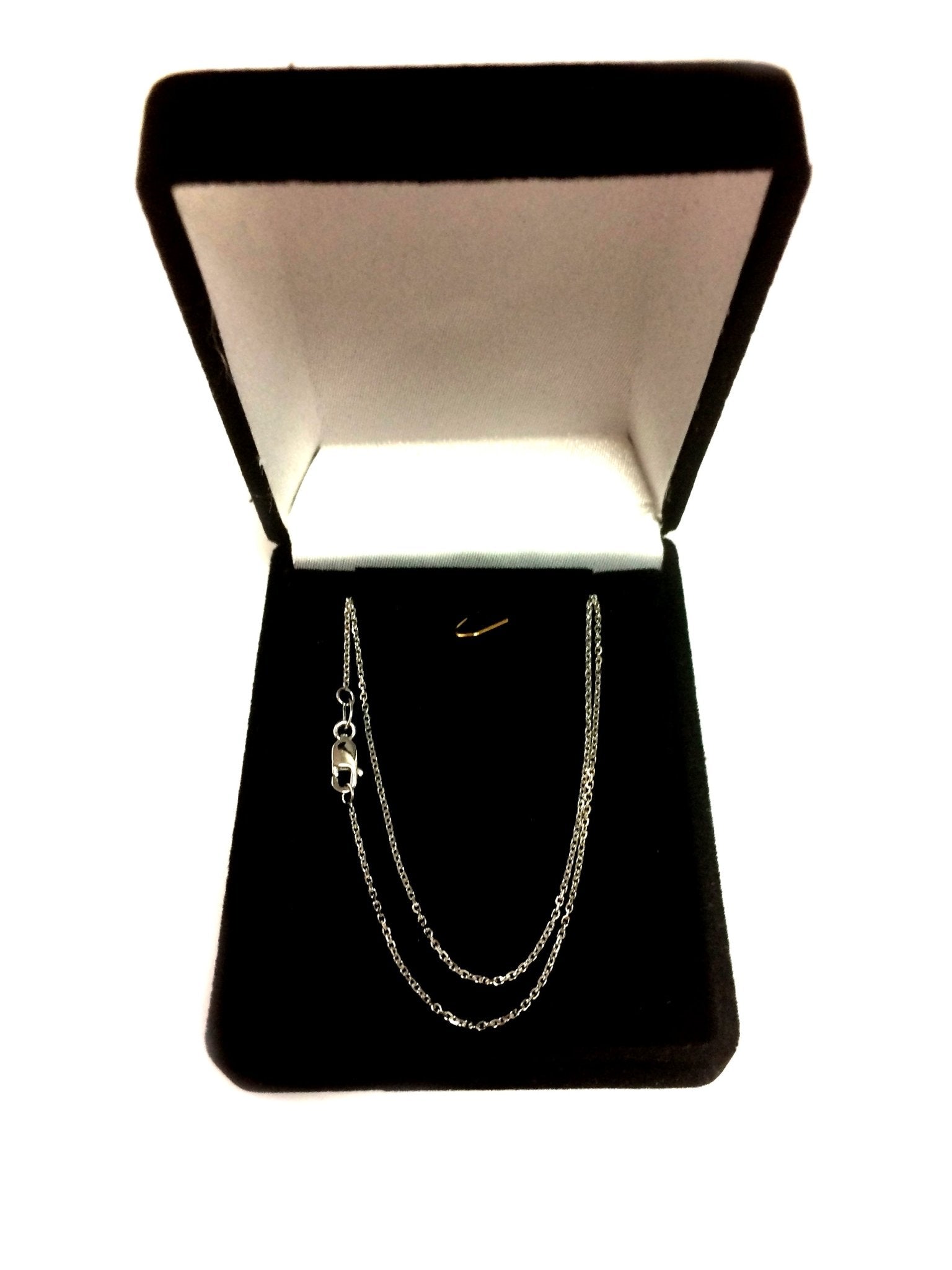 10k White Gold Cable Link Chain Necklace, 1.1mm - JewelryAffairs