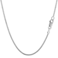 10k White Gold Gourmette Chain Necklace, 1.5mm - JewelryAffairs