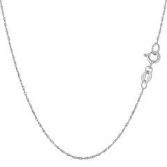 10k White Gold Rope Chain Necklace, 0.5mm - JewelryAffairs