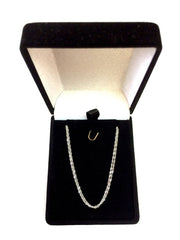 10k White Gold Singapore Chain Necklace, 1.0mm - JewelryAffairs