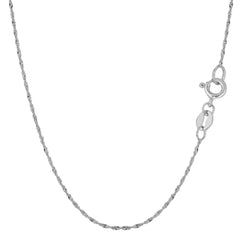10k White Gold Singapore Chain Necklace, 1.0mm - JewelryAffairs