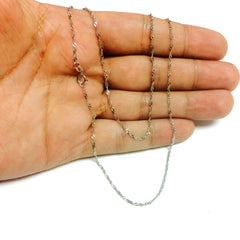 10k White Gold Singapore Chain Necklace, 1.5mm