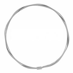 10k White Gold Wavy Women's Bangle Bracelet, 8.25" - JewelryAffairs