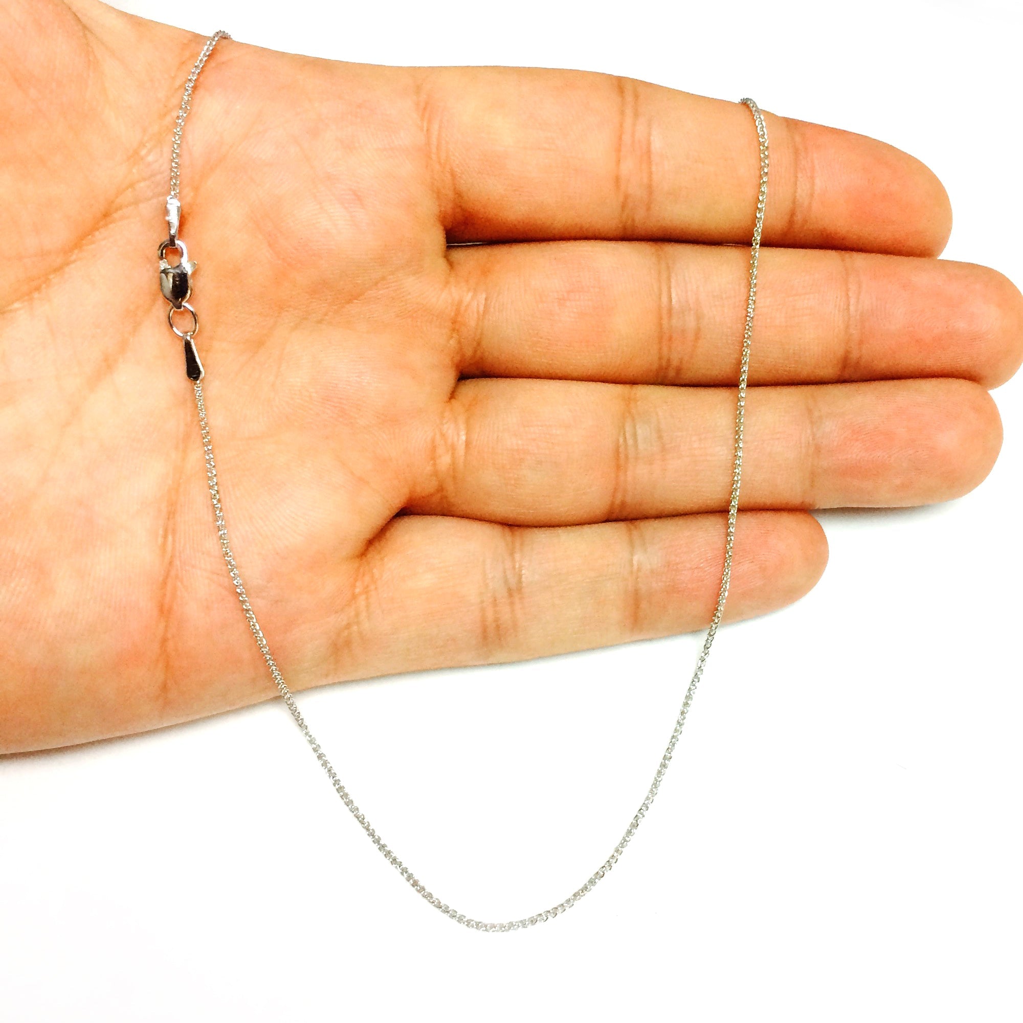 10k White Gold Wheat Chain Necklace, 1.0mm - JewelryAffairs