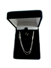 10k White Solid Gold Mirror Box Chain Necklace, 1.0mm - JewelryAffairs