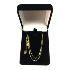 10k Yellow Gold Adjustable Box Link Chain Necklace, 0.85mm, 22" - JewelryAffairs