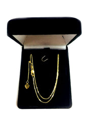 10k Yellow Gold Adjustable Cable Link Chain Necklace, 0.9mm, 22" - JewelryAffairs