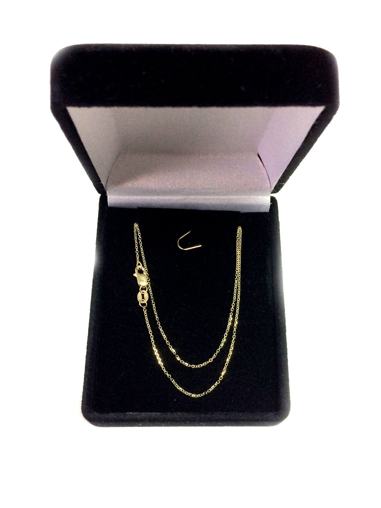 10k Yellow Gold Cable Link Chain Necklace, 1mm, 18" - JewelryAffairs