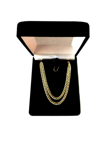 10k Yellow Gold Comfort Curb Chain Necklace, 2.6mm