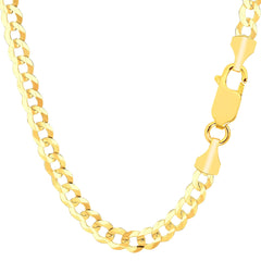 10k Yellow Gold Comfort Curb Chain Necklace, 5.7mm - JewelryAffairs