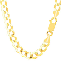 10k Yellow Gold Comfort Curb Chain Necklace, 8.2mm - JewelryAffairs