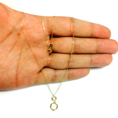 10K Yellow Gold Double Hexagon Geometric Pendant Necklace, 18" - JewelryAffairs