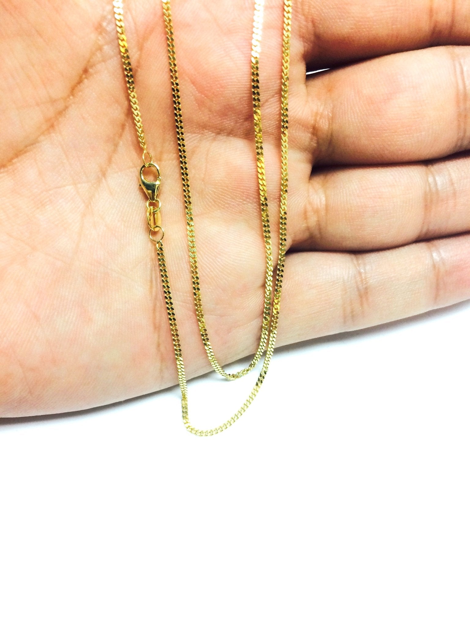 10k Yellow Gold Gourmette Chain Necklace, 1.5mm - JewelryAffairs