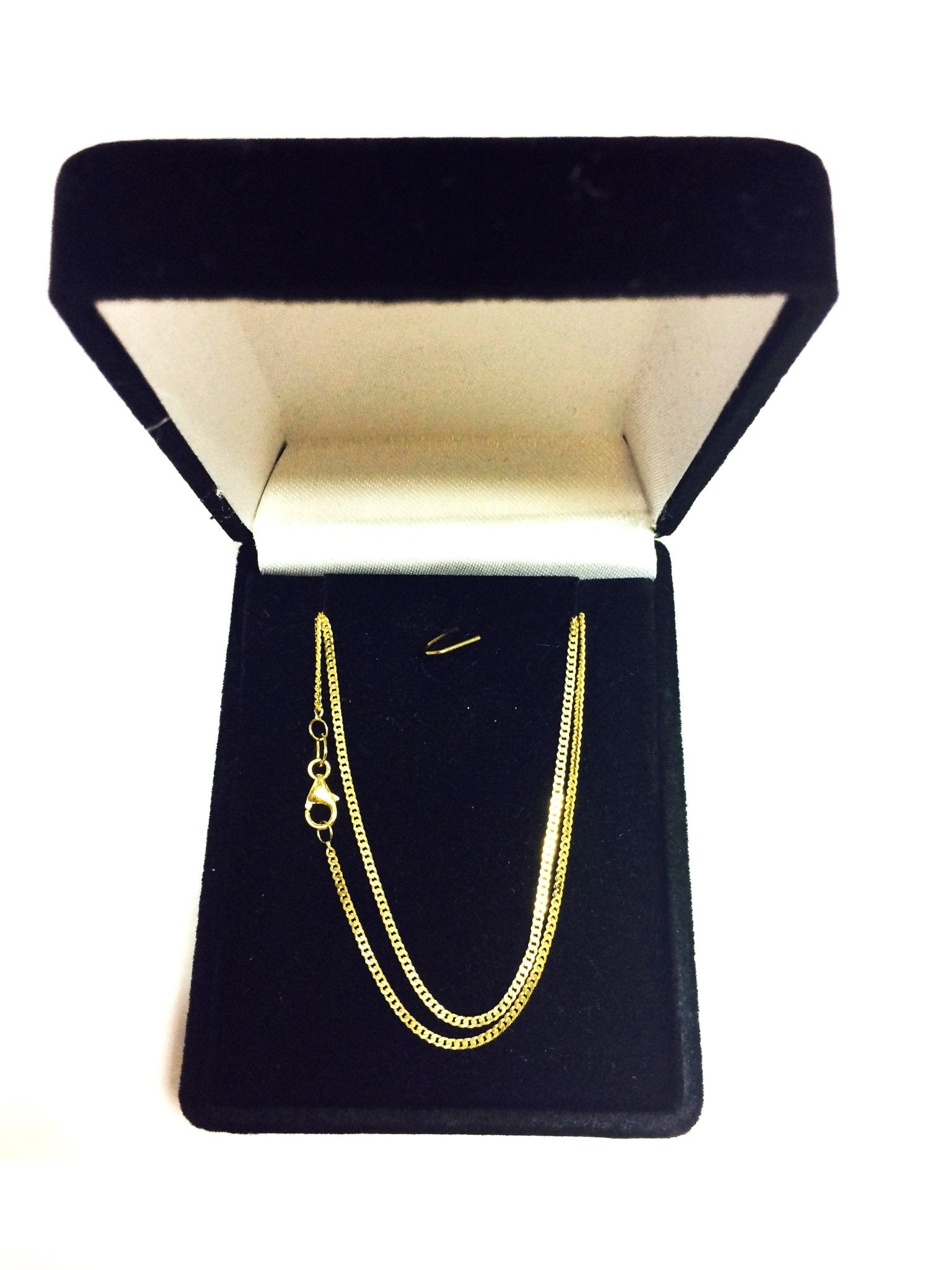10k Yellow Gold Gourmette Chain Necklace, 1.5mm - JewelryAffairs