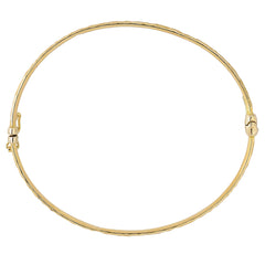 10k Yellow Gold Hammered Women's Bangle Bracelet, 7.5" - JewelryAffairs