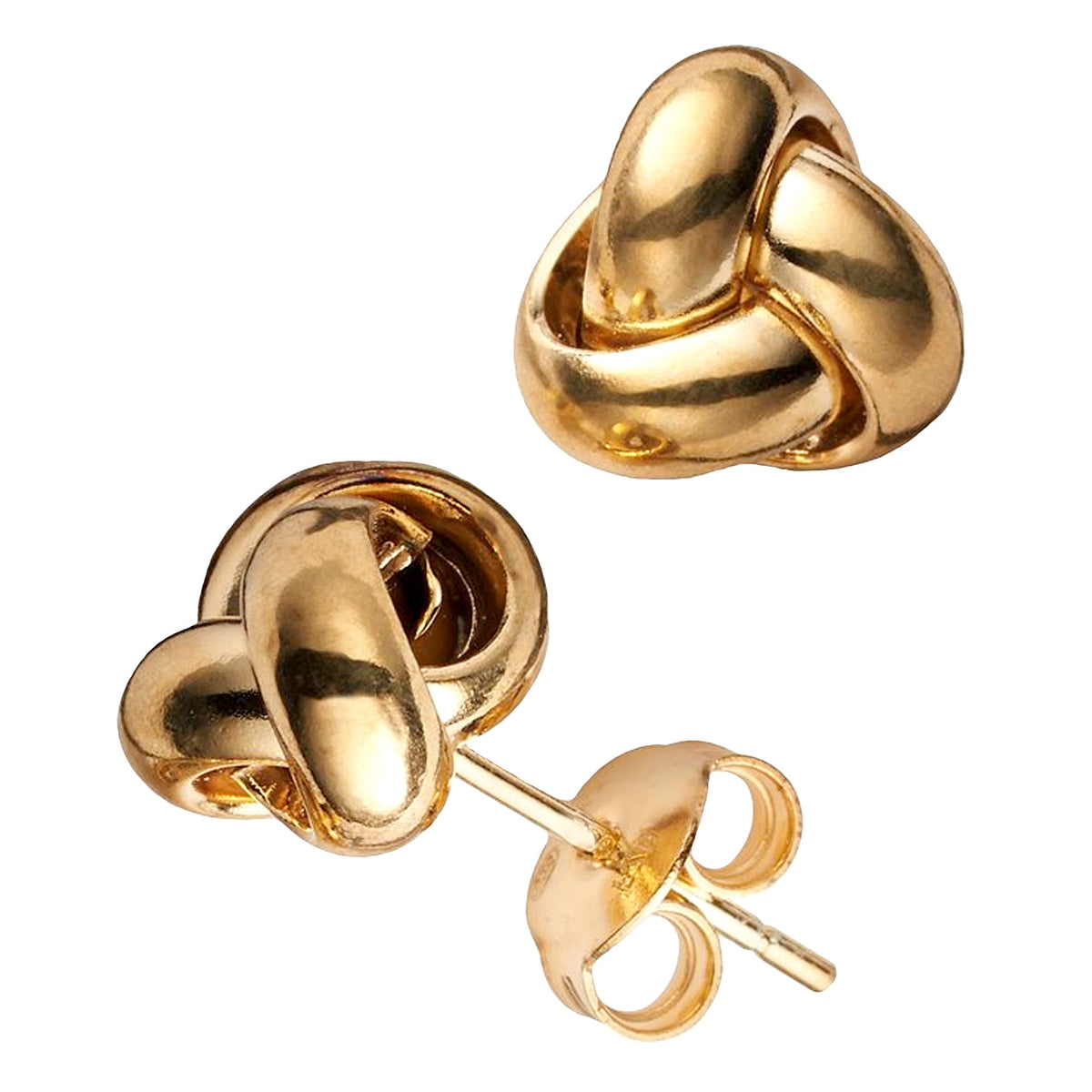 10k Yellow Gold Love Knot Post Stud Earrings, 6mm - JewelryAffairs