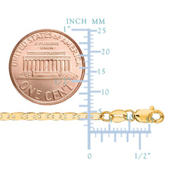 10k Yellow Gold Mariner Link Chain Bracelet, 2.3mm - JewelryAffairs