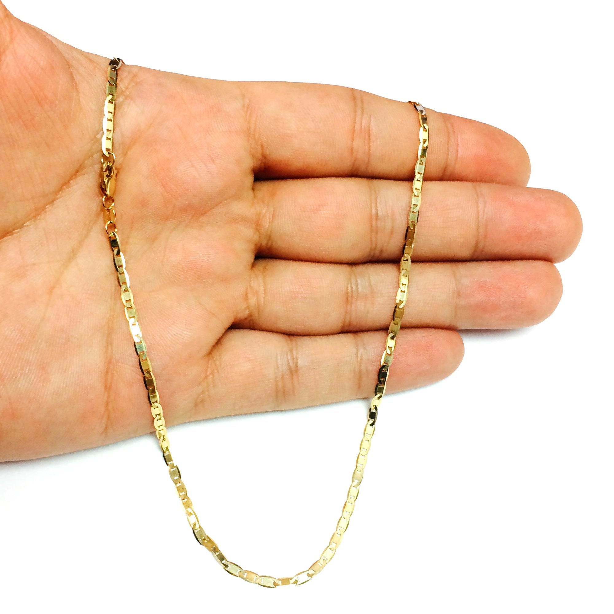 10k Yellow Gold Mariner Link Chain Bracelet, 2.3mm - JewelryAffairs