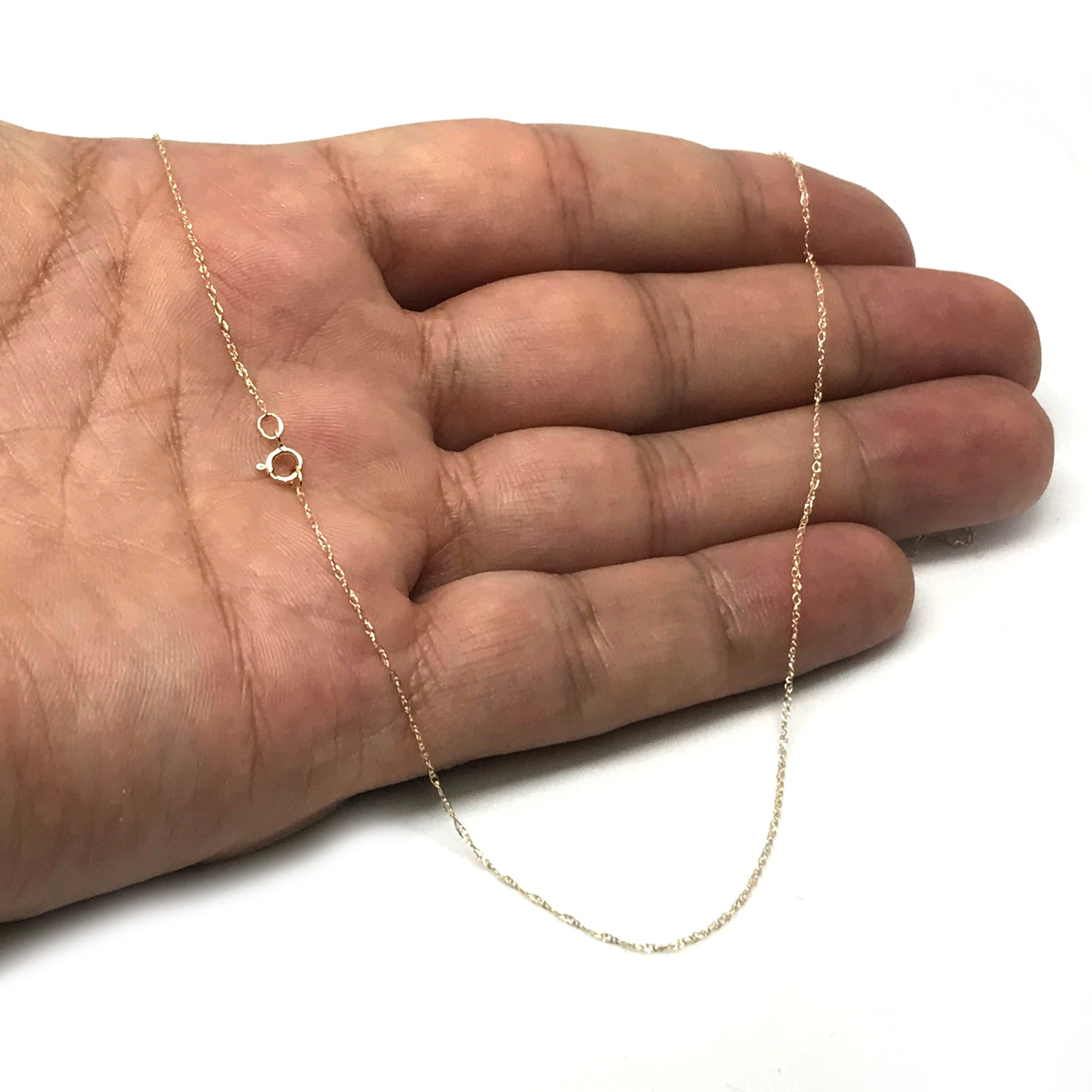 10k Yellow Gold Rope Chain Necklace, 0.5mm - JewelryAffairs