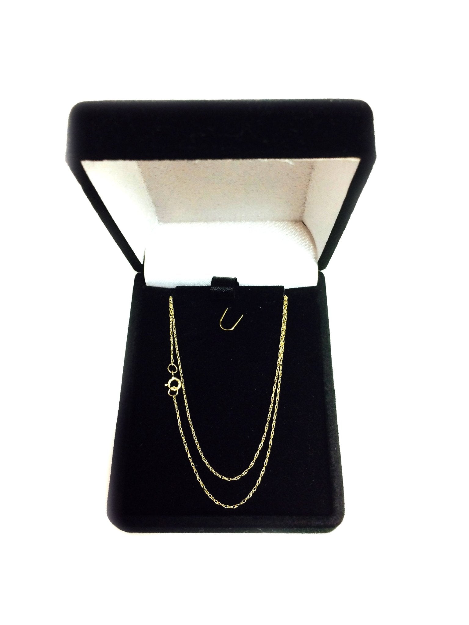 10k Yellow Gold Rope Chain Necklace, 0.6mm - JewelryAffairs