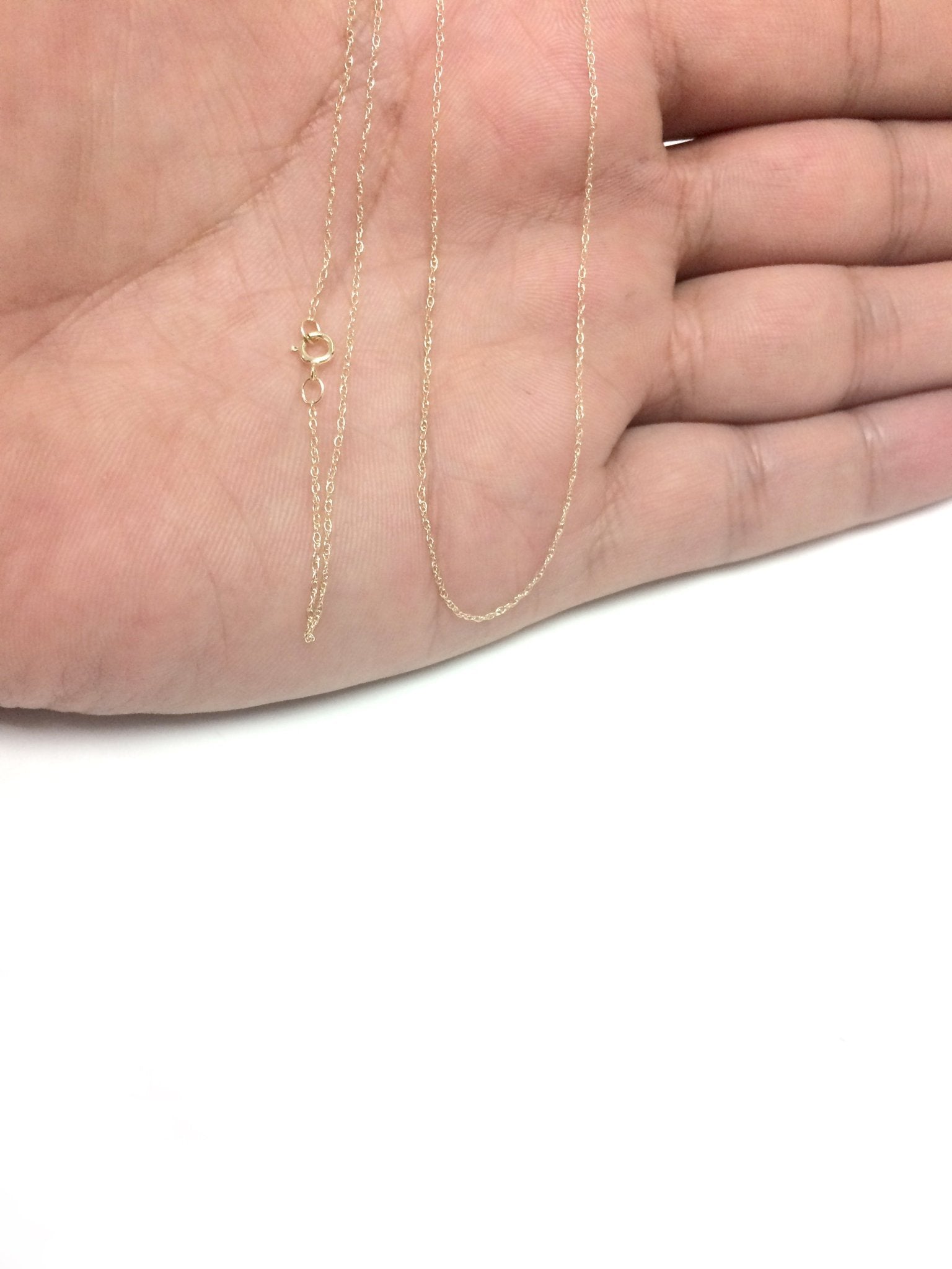 10k Yellow Gold Rope Chain Necklace, 0.6mm - JewelryAffairs