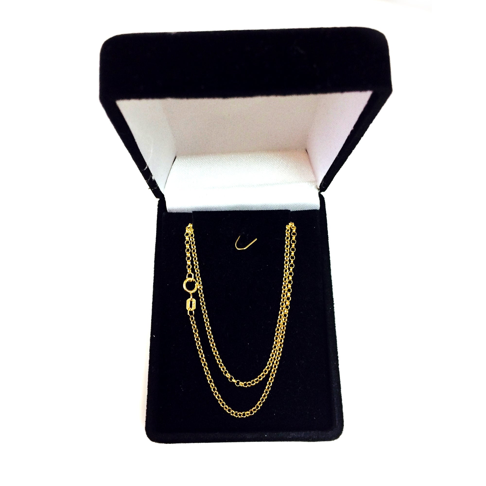 10k Yellow Gold Round Rolo Link Chain Necklace, 1.9mm - JewelryAffairs