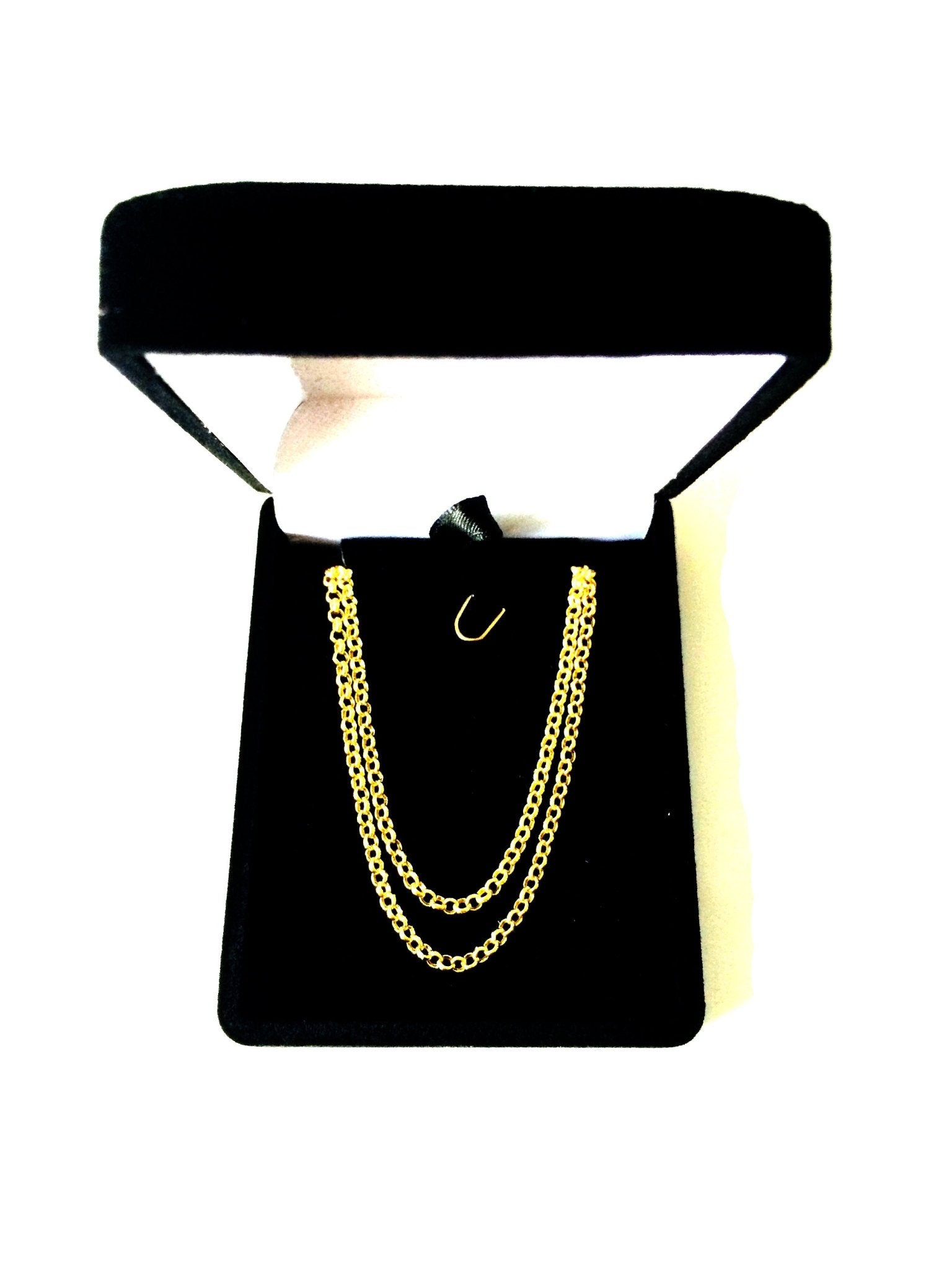 10k Yellow Gold Round Rolo Link Chain Necklace, 2.3mm - JewelryAffairs