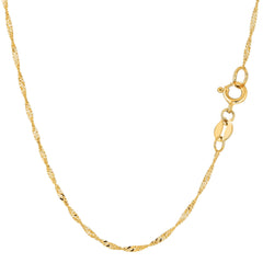 10k Yellow Gold Singapore Chain Necklace, 1.5mm - JewelryAffairs