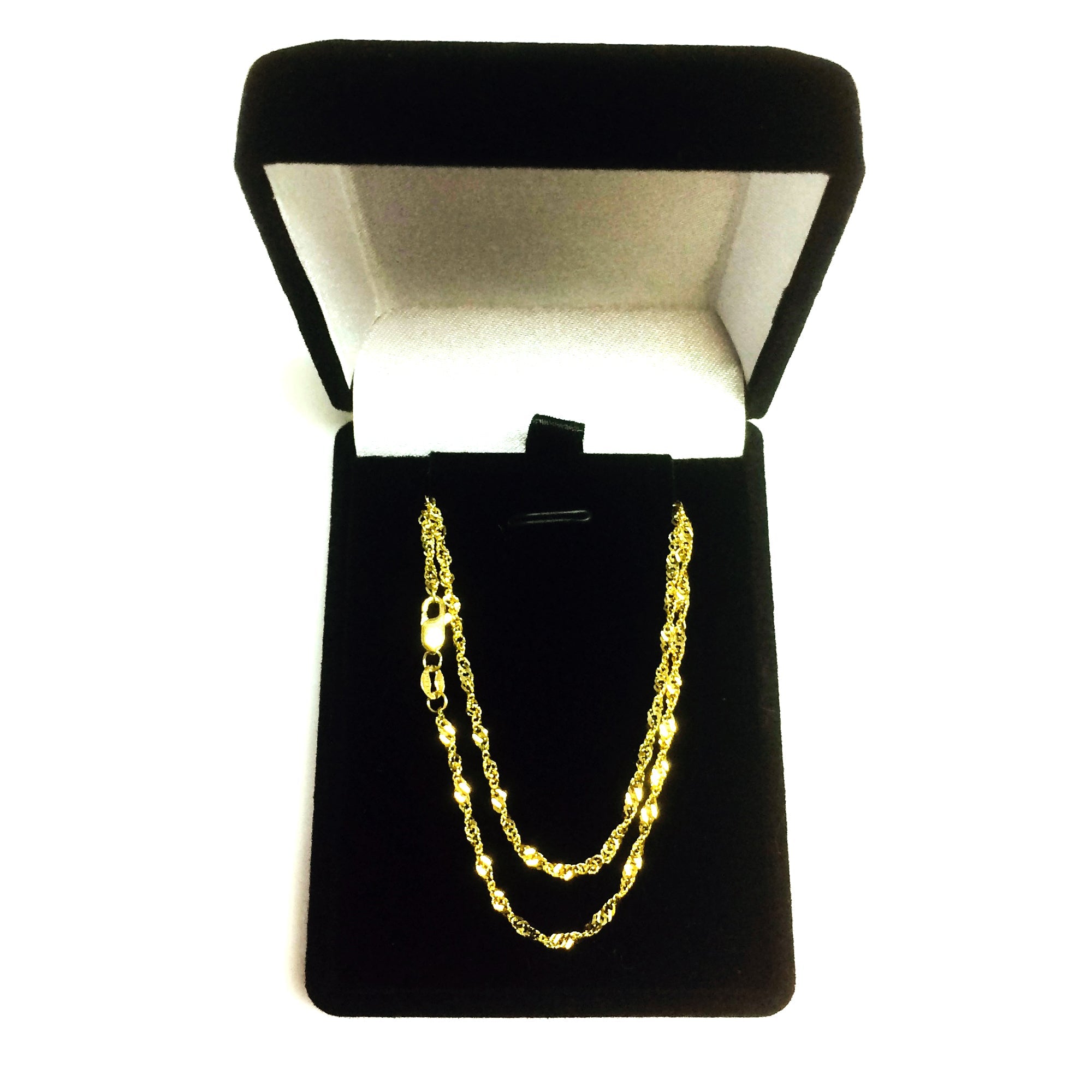 10k Yellow Gold Singapore Chain Necklace, 1.7mm - JewelryAffairs