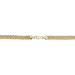 10k Yellow Gold Triple Row Semi Solid Rope Bracelet, 7.5" - JewelryAffairs