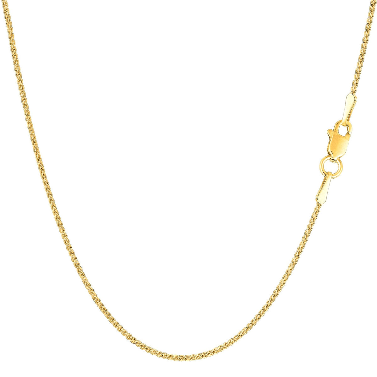 10k Yellow Gold Wheat Chain Necklace, 1.0mm - JewelryAffairs