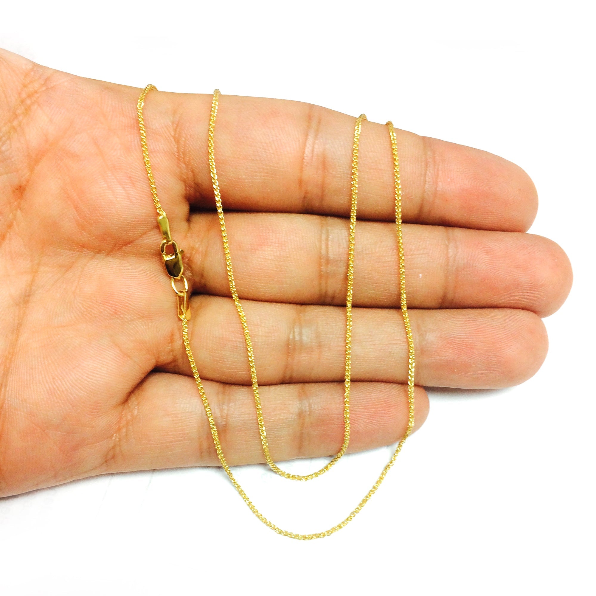 10k Yellow Gold Wheat Chain Necklace, 1.0mm - JewelryAffairs