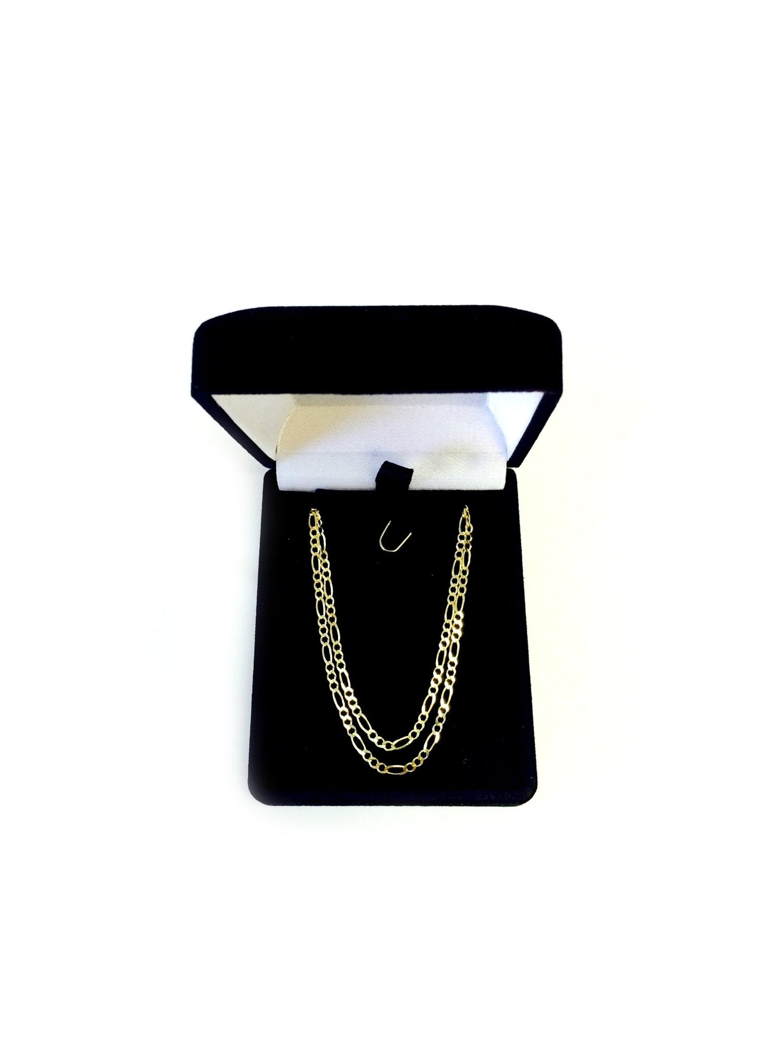 10k Yellow Solid Gold Figaro Chain Necklace, 1.9mm - JewelryAffairs