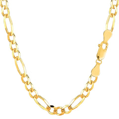 10k Yellow Solid Gold Figaro Chain Necklace, 5.0mm - JewelryAffairs