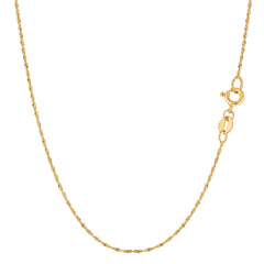 10k Yellow Gold Singapore Chain Necklace, 0.8mm fine designer jewelry for men and women