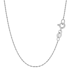 10k White Gold Singapore Chain Necklace, 0.8mm fine designer jewelry for men and women