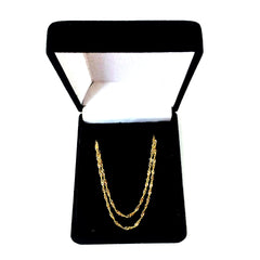 10k Yellow Gold Singapore Chain Necklace, 1.5mm fine designer jewelry for men and women